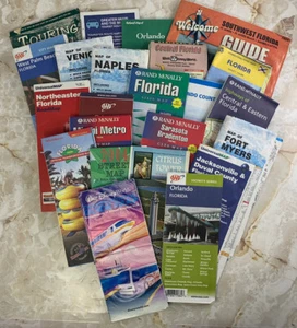 Vintage Florida Orlando Naples Disney Tourist Maps Guides Brochures 24pc Lot - Picture 1 of 8