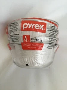 Pyrex 4 Stück 10 Unzen Pudding Tassen Auflaufförmchen Schüsseln GROSSE Muffins Mikrowellengeeignet NEU - Bild 1 von 4