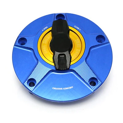 Blue CNC FCR 1/4 Keyless Fuel Gas Cap For Ducati Sport 620 750 800 900 — 第 1/4 张图片