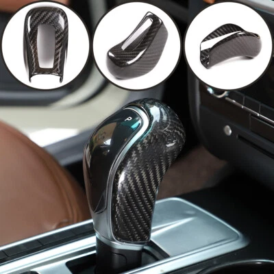 Cubierta de perilla de cambio de marchas de coche de fibra de carbono real para Maserati Ghibli 13-18 Foto 1 de 4