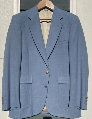Blazer Abrigo Deportivo Vintage Bebé Azul Polvo Años 60/70 42R Botones Dorados Nate’s Mpls Foto 1 de 4