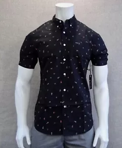 New Matix Woven Night Moves Black Men's Button Up S/S Pocket Casual Shirt NIX-5 - Picture 1 of 3