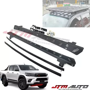 Black roof racks brackets kits roof rails to suit Toyota Hilux N80 2015-2023 - Picture 1 of 7