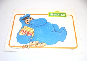 Vintage 1981 Sesame Street Cookie Monster Children's Placemat Double Sided - Picture 1 of 3