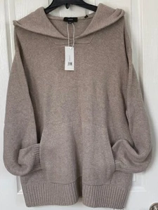 NWT VINCE $495 Soft Wool Cashmere Hooded Sweater Pullover Beige XL - Picture 1 of 10
