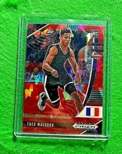 THEO MALEDON PRIZM RED ICE ROOKIE CARD JERSEY #11 FRANCE RC THUNDER 2020 PANINI 