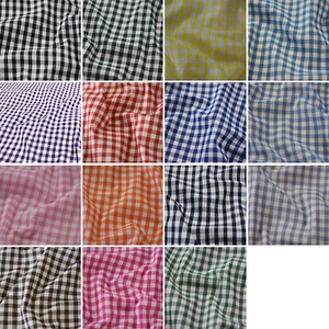 Polycotton Fabric 1/4" Gingham Check Material Dress Craft Uniform Bunting - Picture 1 of 43