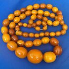 Vintage Baltic Amber Bead Necklace Mixed Butterscotch Beads Graduated 50 Grams
