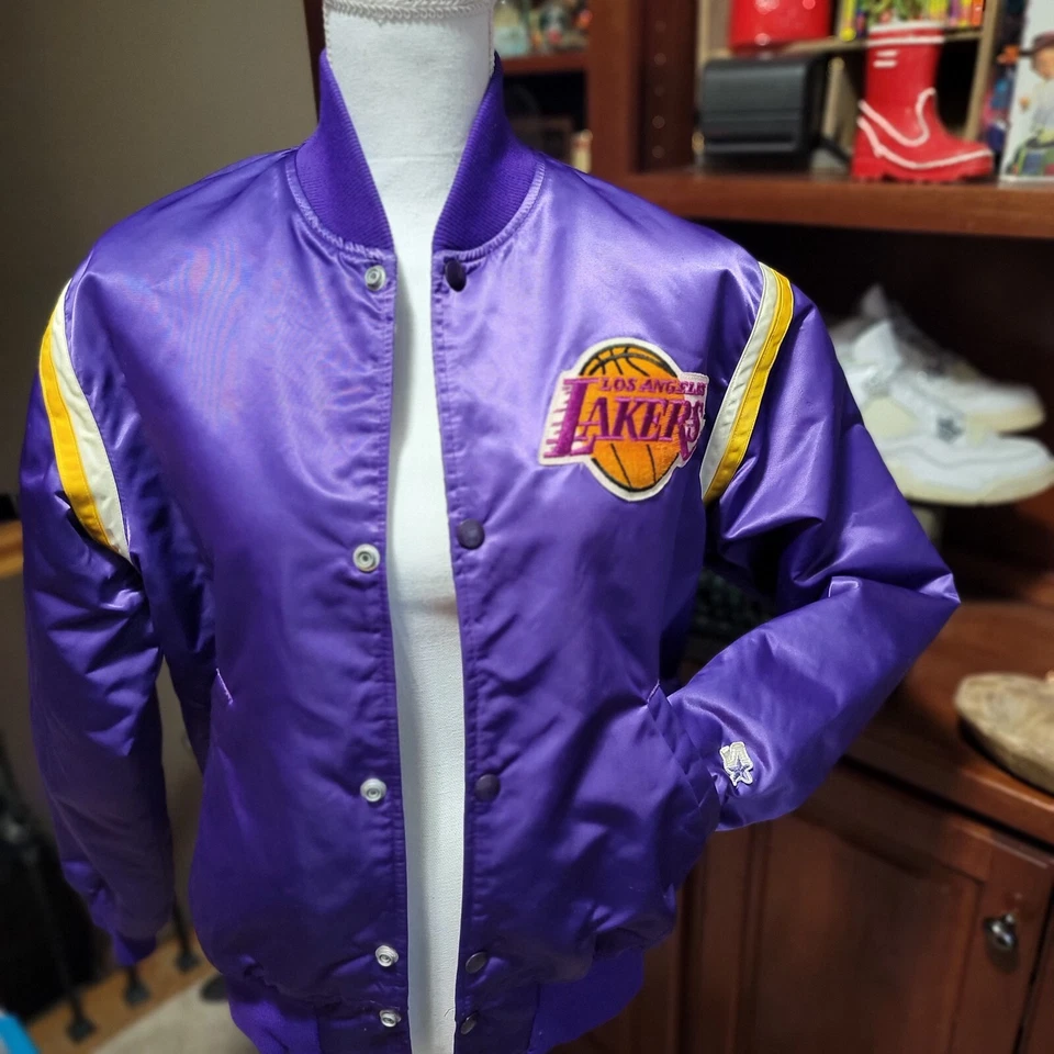 Chaqueta satinada vintage de Los Angeles Lakers NBA púrpura Starter para hombre M *envío gratuito* Foto 1 de 4