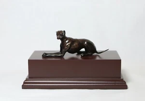 Whippet Cross Leg Trophy Solid Hot Cast Bronze Mahogany Finish Base - Picture 1 of 1