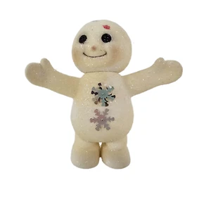 Figura de bebé muñeco de nieve brillante ojo botón vintage, figura de Navidad nieve brillante - Imagen 1 de 6