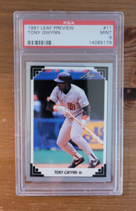 1991 Leaf Preview #11 Tony Gwynn PSA 9 San Diego Padres