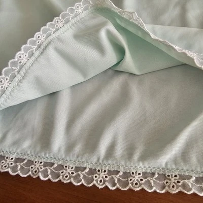 复古 Lorraine 尺寸小号半滑花边装饰柔软绿色薄荷 Coquette Twee 1980 年代 — 第 1/4 张图片