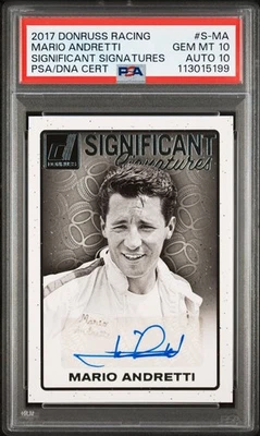 MARIO ANDRETTI SIGNED F1 PANINI SIGNIFICANT SIGNATURES CARD 2017 PSA AUTHENTIC - Image 1 of 2