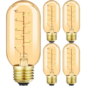 Vintage LED Spiral Filament Bulb T14, E26 Base, 4W Equivalent, 40W Warm White... - Picture 1 of 9