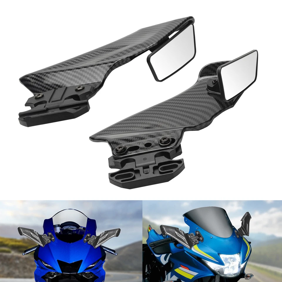 Espejos retrovisores laterales de fibra de carbono para Honda CBR600RR CBR1000RR Foto 1 de 4
