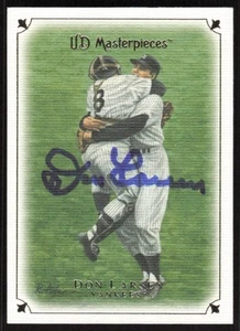 2007 Upper Deck Masterpieces Don Larsen Auto New York Yankees #7 COA Card Signed - Picture 1 of 2