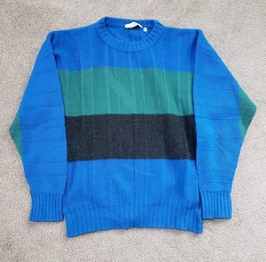 GIANNI VERSACE VINTAGE SWEATER BLUE GREEN BLACK Sz Small 46 - Picture 1 of 5