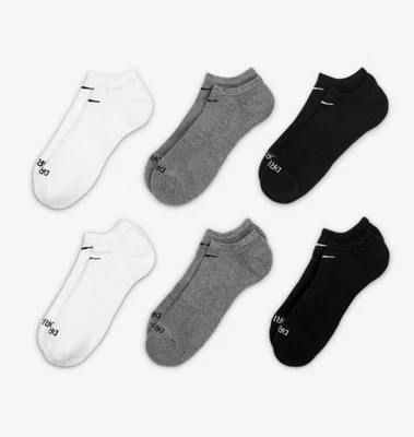 Paquete de 6 pares de calcetines para mujer Nike No Show talla M Everyday Plus de algodón acolchado ~ Foto 1 de 4