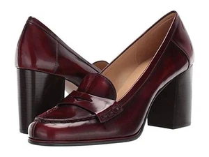 Elegant Michael Kors Burgundy Block Heel Loafers, size 6.5 - Picture 1 of 8