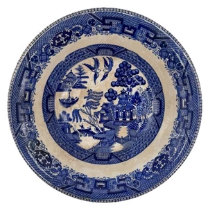 Antique 1911 Buffalo Blue Willow Pottery Small Bowl 6 3/8”W - Picture 1 of 11