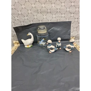 3 porta tovaglioli d'oca ceramica vintage - barattolo barattolo - statuina cucina arredo casa - Foto 1 di 12