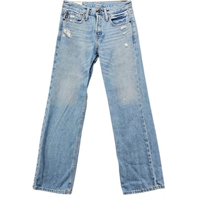 Jeans Abercrombie Niños Talla 14 A&F Bota Desteñida Denim Desgastada Cintura Fija Foto 1 de 4