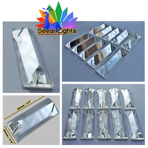 10 Sarg Kronleuchter geschnitten Glas Antik Baguette Kristalle 62 mm x 20 mm Tröpfchen - Bild 1 von 12