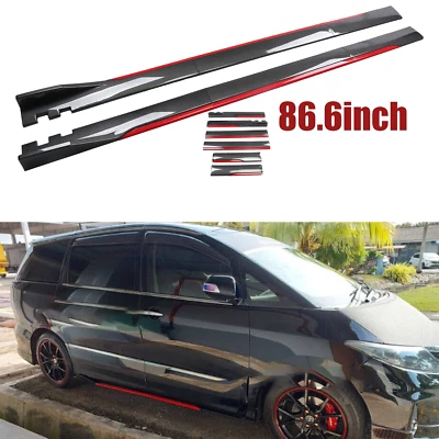 Carbon Fiber Look 86.6" Side Skirt Extension Spoiler Splitter For Honda Odyssey Foto 1 de 4