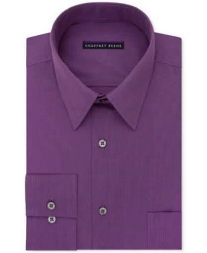Geoffrey Beene 男式正装衬衫经典合身无皱贝德福德绳正装衬衫 — 第 1/1 张图片