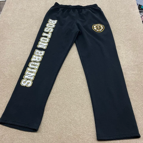 Boston Bruins Pants Men XL Adult Sweat Pants Black NHL Hockey Cover