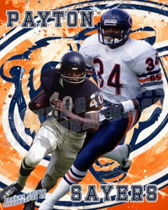 Chicago Bears Lithograph print of Payton and Sayers 2023 - Picture 1 of 1