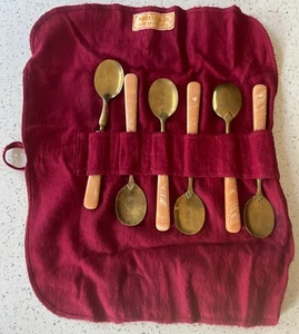 Vintage Messing & Bakelit Löffel (x6) von J Noré Made in France Shreve & Co - Bild 1 von 6