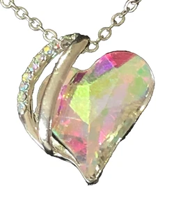 Fashion necklace with a Heart, A Mystic One on a Silver-Colored Chain - Picture 1 of 1