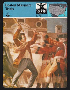 BOSTON MASSACRE TRIALS 1770 Revolutionary War PANARIZON STORY OF AMERICA CARD - Picture 1 of 1