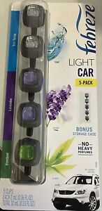 Febreze Car Air Freshener Light Collection Sea Spray Bamboo Lavender (5pk)