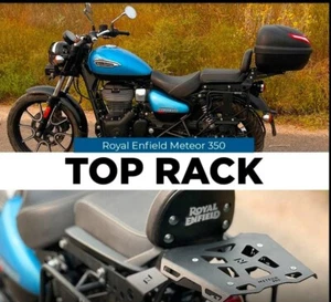 "TOP RACK WITH METAL PLATE, BLACK" FIT FOR ROYAL ENFIELD METEOR 350 - Picture 1 of 6