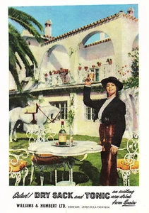 1962 Advert for 'DRY SACK' Sherry with Tonic Vintage Original Print Ad Ephemera - Foto 1 di 1