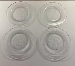 4 Vintage Clear Glass Bubble Textured Design Salad Dessert Plates 8" - Picture 1 of 5