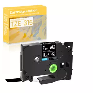 1PK Compatible for Brother PT-P750W TZ TZE-315 White/Black Label Tape 6mm 1/4" - Picture 1 of 9