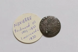 🧠🇪🇸 SPAIN NAVARRE 1 MARAVEDI 1830 B75 #Z6401 - Picture 1 of 3