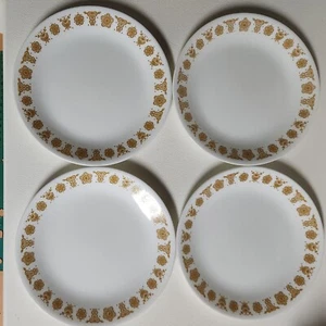 Vtg Corning Corelle Butterfly Gold Lunch Luncheon Plates 8.5" Set Of 4 - Picture 1 of 16
