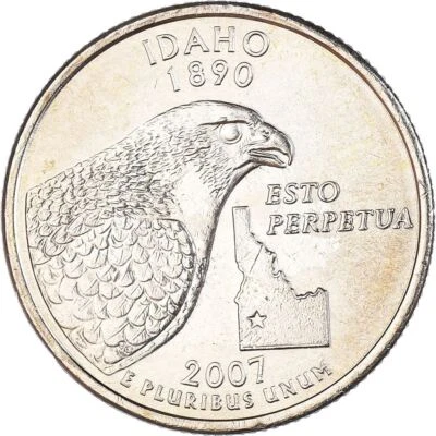 United States | 1/4 Dollar Coin | George Washington | Idaho | Falcon | 2007 - Image 1 of 4