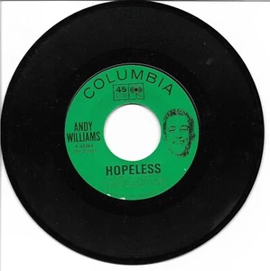 Andy Williams: "Hopeless" / "The Peking Theme" - VG+ '63 hit - plays Near Mint! - Imagen 1 de 1