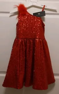 Marc Defang Red Sequin Dress, Formal, Girls Size 8 - Picture 1 of 5