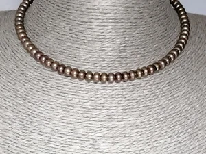 Genuine HONORA Cultured Freshwater Pearl Collar necklace Chocolate Tone 137 - Picture 1 of 23
