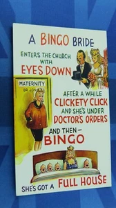 Saucy Bamforth Comic Postcard 1960's A BINGO BRIDE Church Wedding Quadruplets - Picture 1 of 2