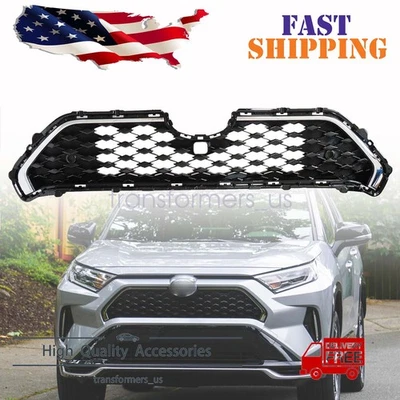Fits For 2021-2024 Toyota Rav4 Prime Grille Front Bumper Center Middle Grille US - Image 1 of 4