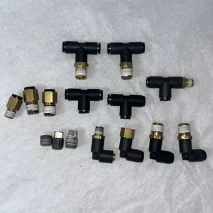 Legris 3104 Steck-T-Stück Verschraubung, Bogen, Stecker 1/4 Kunststoff & Messing Verbinder - Bild 1 von 12