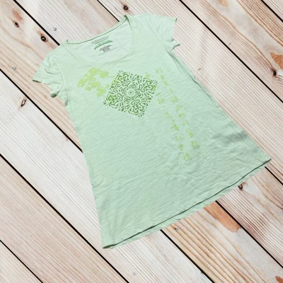 Camiseta Earth Yoga L verde pastel 59% algodón orgánico adornada   Foto 1 de 4